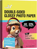 Uinkit Brochure Paper Glossy Double Sided 8.5x11 Inkjet 37lb 140gsm Dye ink Thin Photo Picture Flyer Calendar Magazine CD Cover letter (40, 8.5x11-glossy)