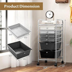 RELAX4LIFE 6-Drawer Rolling Storage Cart - Classroom Organization on Wheels w/Removable Plastic Drawers, Mobile Art Craft Cart for School Paper Home Office, Utility Cart with Drawers (Gradient Grey)
