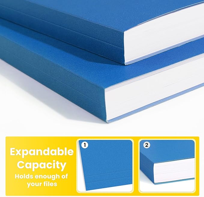 SUNEE File Folders, 120 Pack Manilla Folders 8.5 x 11, Colored File Folders Home Office School Supplies for Documents Files Paper,Blue