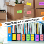 THEBLUETOUCH 2" x 4" Colored Labels Stickers, 5 Bright Colors Assorted Neon Labels for Laser/Inkjet Printers, 250 Printable Address Stickers (25 Sheets)