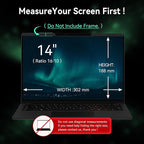 Mao Yeye Magnetic Laptop Privacy Screen 14 Inch 16:10 Aspect Ratio Anti-Glare Blue Light Monitor Protector,Removable 14in Film for Lenovo HP Dell Acer Asus Thinkpad Envy Xps