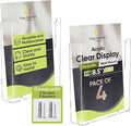 Top Notch Displays Acrylic Brochure Holder for Wall Mounting, Clear Display for 8.5" x 11" Flyers, Literature Holder for Magazines, Pamphlets, Menus, Includes Screws & Plastic Anchors – Pack of 4