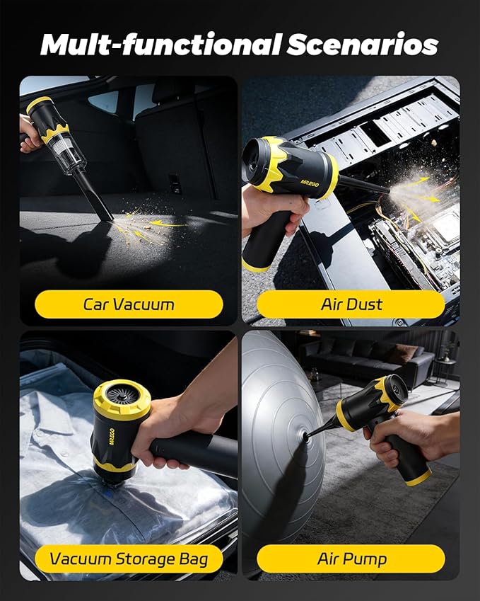Mr.ego Handheld Car Vacuum Portable Cordless, 20000Pa High Power Suction Mini Vacuum Cleaner, 4-in-1 Portable Vacuum for Car, Home, Office & Desk Cleaning