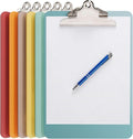 Plastic Clipboards with Butterfly Clip (Set of 6) 12.5 x 9 Inch Plastic Clip Boards Bulk - Clipboards Bulk Classroom Holds 100 Sheets, Acrylic Clipboard - 6 Pack, Boho Colors