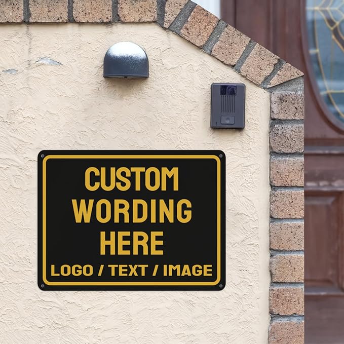 Custom Sign Bulk Personalized Metal Signs For Outdoor Indoor Business Home Store Office Yard Street Lawn Make Your Own Customized Signs With Your Logo Text Photo, 8x12inch,
