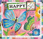 Lang Happy Life 2026 Wall Calendar – 12-Month Calendar with Stapled Binding, Linen-Embossed Joyful Artwork by Lori Siebert, 13.4" × 12"