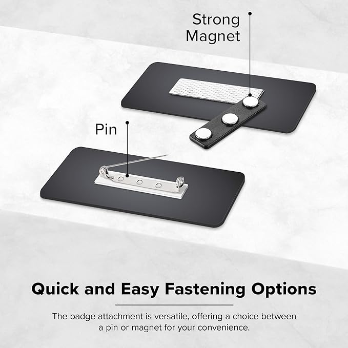 Custom Engraved Name Tags, Magnetic Black and White Name Tags, Personalized Name Tags, 1.5x3 Inches, Durable Engravable Impact Material, Made in The USA by My Sign Center
