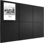 Large Cork Board Alternative 36" X 24" Bulletin Board - 6 Pack Removable Felt Wall Tiles with 15 pushpins, Large Cork Boards for Walls Cork Board for Office Pin Board Tack Board - Black