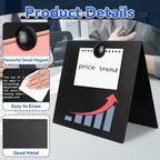 2 Pcs 8x8inch Magnetic Bulletin Board with 4 Magnets, Metal Magnet Display Board, Tabletop Memo Board, Memo Display Easel Stand for Home Kitchen School Office