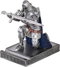 HDMbigmi King's Guard Leader Cloak Warrior Knight Pen Holder Mobile Phone Stand, Ornament Knight Statue, Pen Stand Paperweight for Office and Home (SilverBlue)