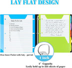 INFUN 1 Inch Telescoping 3 Ring Binder - 1PCS,Flexible Round Binder with Customizable Front Cover and Clear Catalog Pocket, 1 Inch Rings, 225 Sheet Capacity-Blue