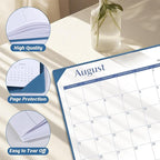 Gannyfer Desk Calendar 2026 with Desktop Mat, Simplified Large 22" x 17" Desktop Pad Calendar, 18 Month Desk Calendar 2026-2027, Use Jan 2026 to Jun 2027, Office Supplies Perfect for Home School and Office - Blue