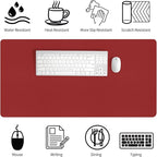 Bloss Red Desk Mat, Leather Desk Matt for Desktop, Waterproof Large Desk Pad, Keyboard Mat, Computer Mat for Office/Home/Decor(31.5 x 15.7 Inches)
