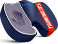 CushZone Office Chair Cushions, Memory Foam Coccyx Cushion for Tailbone Pain Office Chair Car Seat, Sciatica, Coccyx, Lower Back Pain Relief (Blue)