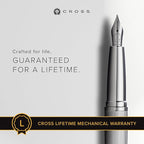 Cross ATX Refillable Fountain Presented in a Luxury Gift Box - Medium Point, Black Ink, Sandblasted Titanium Gray