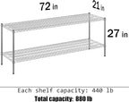Regal Altair 21" Deep x 72" Wide x 27" Height Wire Shelving Kit | 2-Tier | NSF Commercial Storage Rack Unit