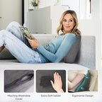 AHUAWA Lumbar Support Pillow for Recliner Chair and Couch, Memory Foam Back Cushion Ergonomic Back Support Pillow for Lower Back Pain Relief, with Soft Velvet