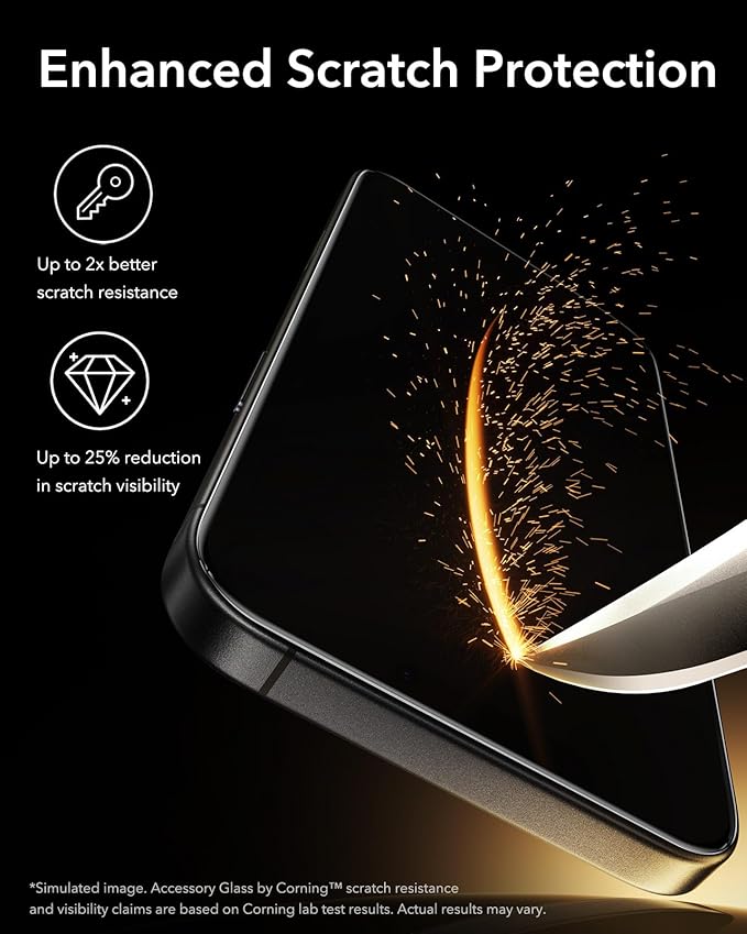 ESR Accessory Glass by Corning™ 3 Pack 9H+ Glass for iPhone 16/15 Screen Protector, Military Grade Shatterproof & Durable with UltraFit Tray