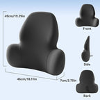 Lumbar Support Pillow with Fixed Chuck | Ergonomic Memory Foam Cushion | Washable Cover | Back Pain Relief & Posture Improvement | Fits Car/Office/Gaming Chairs/Wheelchairs & Home