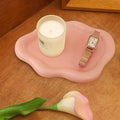 CCINPPY Ceramic Jewelry Tray Trinket Dish, Decorative Cloud Vanity Key Tray for Women, Ring Holder Dish, Cute Jewelry Plate Bowl Room Decor Aesthetic, Pink, Medium