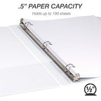 Samsill Economy 0.5 Inch 3 Ring Binder Bulk Pallet, Made in The USA, Round Ring Binder, Customizable Clear View Cover, White, Pallet of 768 Binders in 32 Cartons