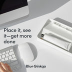 BLUE GINKGO Desk Tray – Korean-Made Organizer for Notes, Pens, Pencils, and Accessories (Double-sided, White)