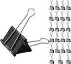 XIIFIIFII 3 Inch Extra Large Binder Clips (24 Pack), Black Jumbo Binder Clips, Heavy Duty Paper Clamps, Big Metal Paper Clips for Office, Home, School, Art Supplies