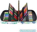 YOUSHARES Colored Pencil Case 220 Slots Pen Case Organizer With Handy Wrap & Zipper, Multilayer Holder for Prismacolor Colored Pencils & Gel Pen (Cactus)