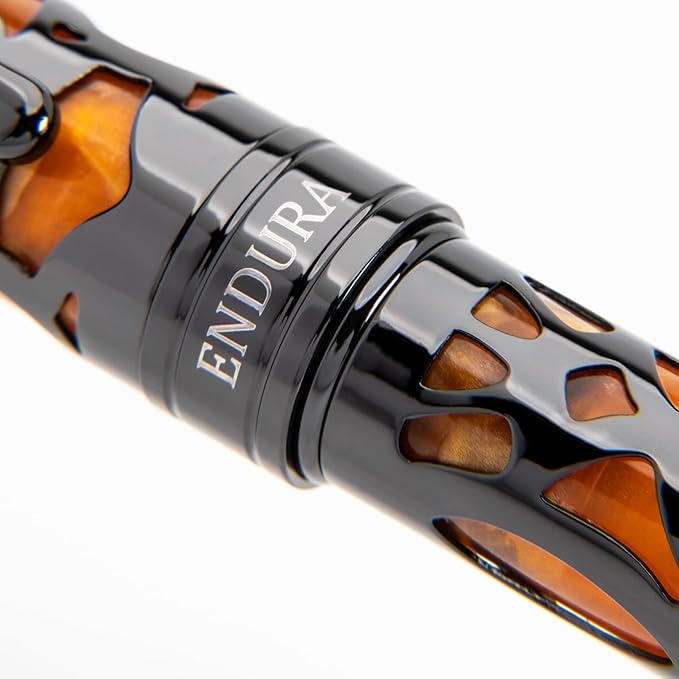 Conklin Endura Deco Crest Fountain Pen in Orange with Rose Gold Accents – Medium Nib, Refillable Luxury Writing Instrument