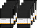 Lined Notebook Journals for Writing 5.5 x 8.2 inches, 160 Pages A5 Size with Expandable Pocket, Hardcover Notebooks for Work, 100GSM Paper (Classic Black 8 Packs)