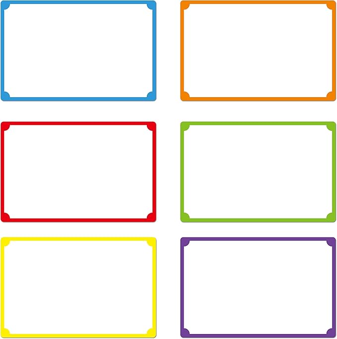 300pcs 6 Colors Plain Name tag Labels with Perforated Line for School Office Home (3.5"x2.2" Each) …