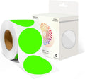 2 Inch Round Color Coding Labels (500 Count) - Fluorescent Green Dot Stickers Circle Labels with Dispenser Box for Warehouse, Filing, Industrial, Office Organization