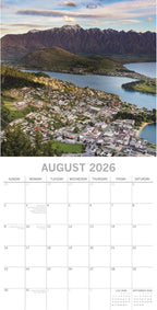 The Gifted Stationery 2026 Square Wall Calendar, New Zealand, 16-Month Images of New Zealand Theme Hanging Calendar with 180 Reminder Stickers, Month Planner for Creative Spaces, 12x12 In