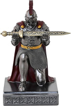 CYXStar Roman Praetorian Prefect Warrior Knight Pen Holder Desk Ornament Resin Praetorian Guard Mobile Phone Stand Desk Accessories and Organizer for Office with a Letter Opener (Iron)