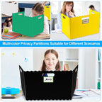 24 Pack Desk Dividers for Students, 6 Colors Privacy Folders for Students desks 16.93x13.4x12in Testing Dividers Includes Labels for Classroom Students