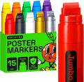 ARTISTRO Poster Markers Jumbo Set Acrylic Markers with 15mm Wide Jumbo Tip for Murals, Tagging, Posters - Large for Rock, Wood, Plastic, Leather, Metal, Fabric, Ceramic