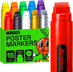 ARTISTRO Poster Markers Jumbo Set Acrylic Markers with 15mm Wide Jumbo Tip for Murals, Tagging, Posters - Large for Rock, Wood, Plastic, Leather, Metal, Fabric, Ceramic