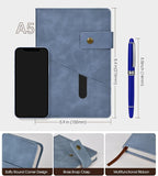 vfaejll A5 Lined Leather Journal Notebook,Hardcover Journal Set with Pen and Gift Box,100Pages 100gsm Thick Ruled Paper Daily Diary for Men Women School,Travel,Business,Work,Writing 5.9" X 8.4"