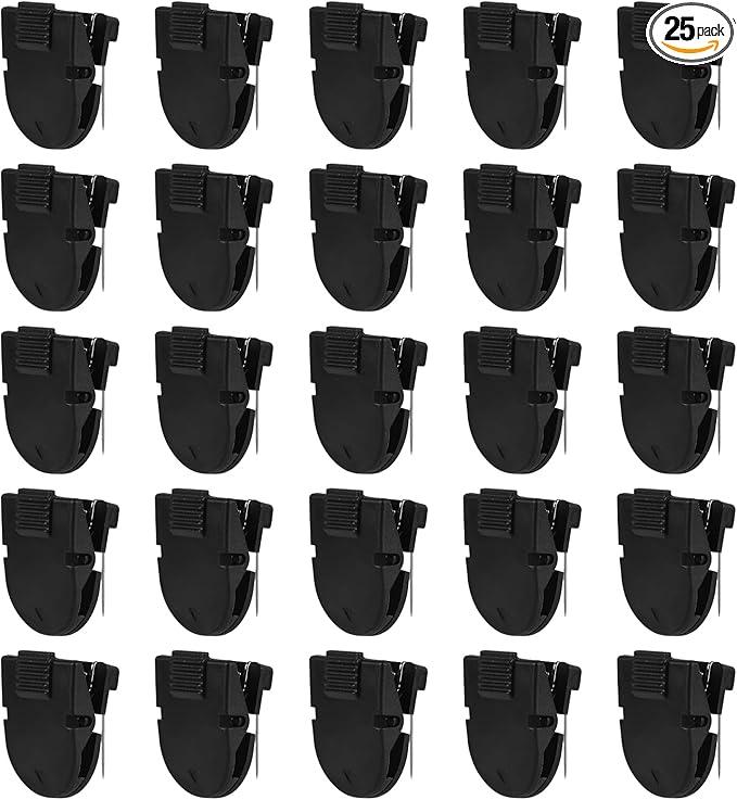 25 Pcs Cubicle Clips for Fabric Walls, Plastic Cubicle Hooks for Workspace Organization, Hanging Photos, Notes, Memos and Documents (Black)
