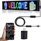 XIAOOHO Programmable LED Car Sign,Scrolling LED Sign,Flexible LED RGB Message Display,Bluetooth APP,DIY Design Colours,Animations,Text, Graffiti