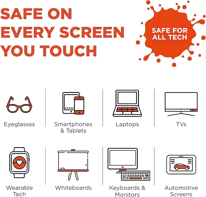 WHOOSH! Screen Shine 90 Count Touch Screen Cleaner Wipes for Car, OLED, TV, Eyeglasses, Laptop – Lint-Free, Non-Abrasive Wipes – Streak-Free Finish – Non-Toxic & Odorless – Microsuede Cloth Included