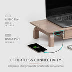 Anji Mountain Monitor Stand - Desktop Organizer & Laptop Riser, Ergonomic Monitor Riser, Space-Saving Monitor Stand for Desk, Durable Construction, Easy Assembly, Ideal for Home & Office,Biscotti