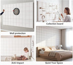 G Gamit Large Felt Wall Tiles Bulletin Board,Large Cork Board Alternative with 30 Pushpins,8-Pack Felt Pin Board with 56 Safe Removable Adhesive Tabs for Home Office School (Oatmeal)
