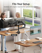 monTEK Sleek Aluminum Monitor Arm for 17–57” Ultrawide Screens up to 59.4 lbs, USB 3.0 A/C, Heavy Duty Dual Monitor Arm Desk Mount, Pneumatic Lift, Quick-Release Plate, Clamp/Grommet, max VESA 100x100