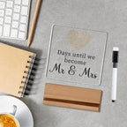 Wedding Engagement Gifts for Couples, Funny Wedding Countdown Acrylic Sign, Cute Engagement Gift for Newly Engaged Fiance, Bride to Be Gifts Ideas A 11
