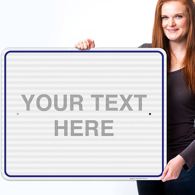 Custom Sign, Personalized Metal Signs, Customize for Office, Business, Workplace, Home, Airbnb, Delivery Blue Signs, 24x30 Inches, 3M EGP Reflective .080 Aluminum, Fade Resistant, Made in USA