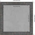Amanti Art Grey Framed Magnetic Board 19x19 Small Vision Board for use with Magnets, 100% metal sheet to display items as office decor or for home organization in mudroom, kitchen or kids room