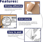 POLYSELLS Self Adhesive Address Shipping Labels, White Sticker FBA Labels (100 Sheets, 8.5" x 11" (1UP, Full Sheet))