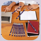 Zonon 12 Pcs Inspirational Pens Bulk Funny Ballpoint Pen with Stylus Tip Motivational Gifts for Valentine's Day Teacher Coworkers Nurse School Office Supplies(Dark Purple,Motivational Style)
