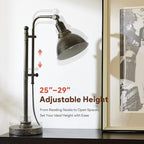 VONLUCE Rustic Desk Lamp Bronze Adjustable, Industrial Style Metal Task Lamps 25"-29", Vintage Work Light, Farmhouse Reading Lamp in Aged Bronze Finish, ETL Certificate